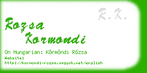 rozsa kormondi business card